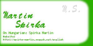 martin spirka business card